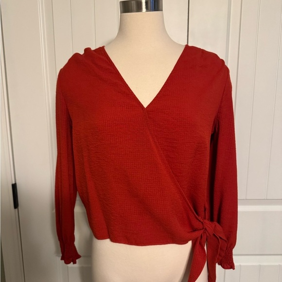 Madewell Tops - Madewell Burnt orange/brick red wrap top